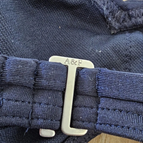 Abercrombie halter cut out one piece bathing suit monokini navy blue XS - Picture 8 of 11